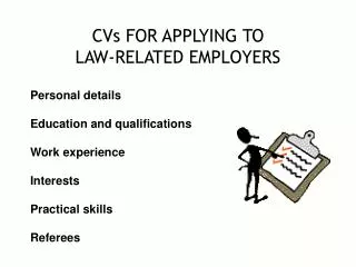 CVs FOR APPLYING TO LAW-RELATED EMPLOYERS