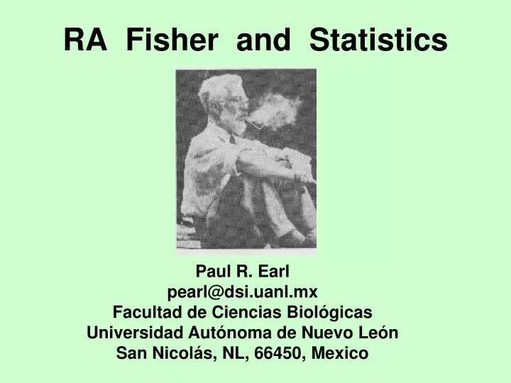 ra fisher and statistics