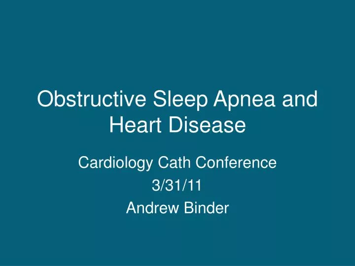 obstructive sleep apnea and heart disease