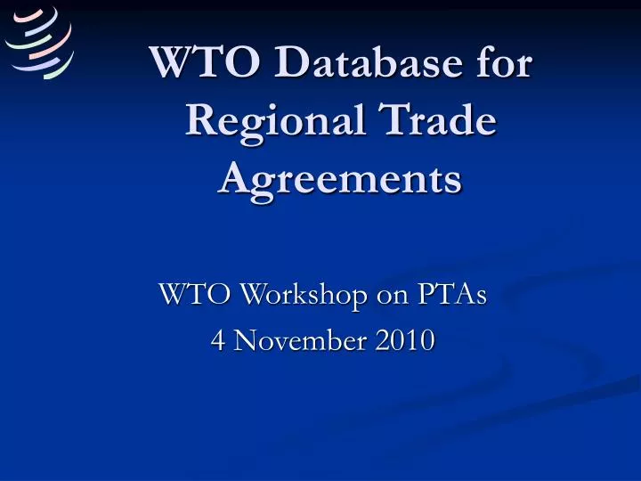 wto database for regional trade agreements