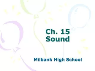 Ch. 15 Sound