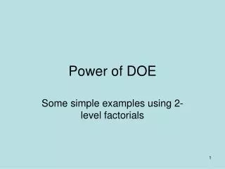 Power of DOE