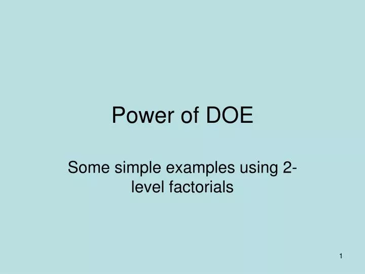 power of doe