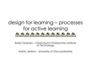 design for learning – processes for active learning