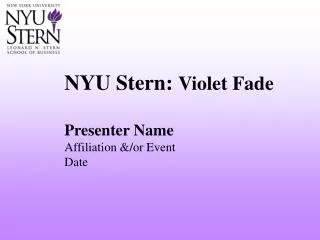 NYU Stern: Violet Fade