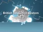 British Education System - slide 1