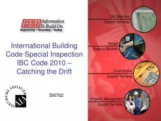International Building Code Special Inspection IBC Code 2010 – Catching the Drift