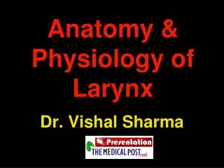 Anatomy &amp; Physiology of Larynx
