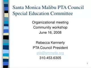 Santa Monica Malibu PTA Council Special Education Committee