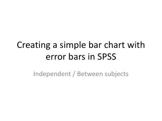 Creating a simple bar chart with error bars in SPSS