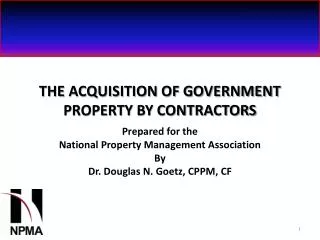 THE ACQUISITION OF GOVERNMENT PROPERTY BY CONTRACTORS