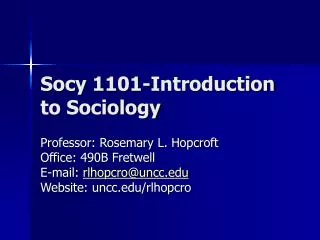 Socy 1101-Introduction to Sociology