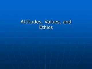 Attitudes, Values, and Ethics