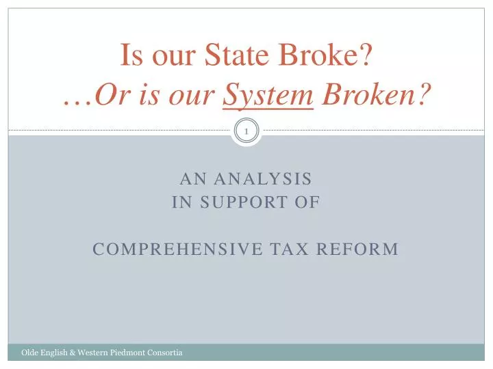 is our state broke or is our system broken