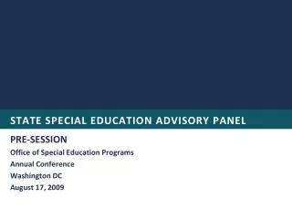 STATE SPECIAL EDUCATION ADVISORY PANEL