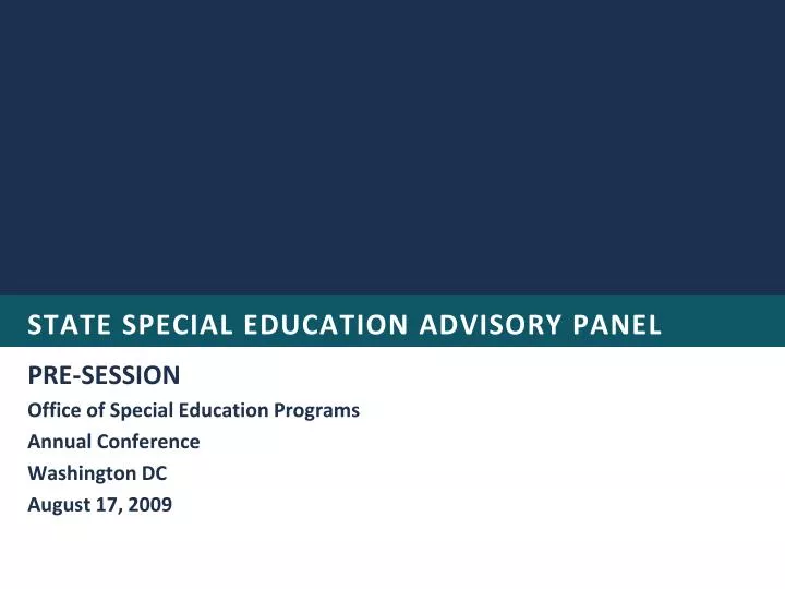 state special education advisory panel