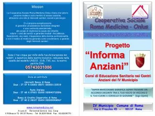 Cooperativa Sociale Roma Medicina - Onlus