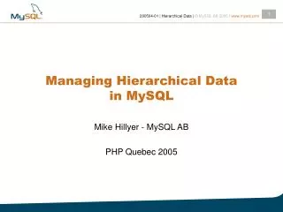 Managing Hierarchical Data in MySQL