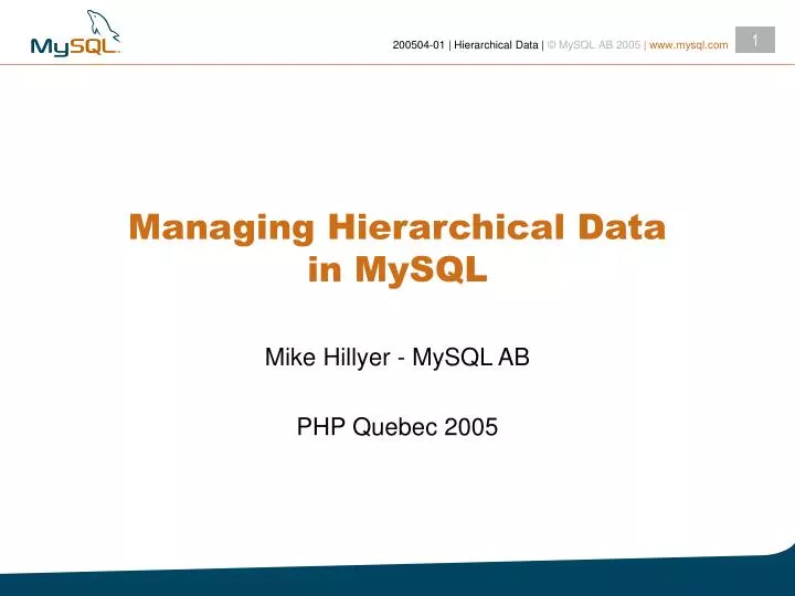 managing hierarchical data in mysql