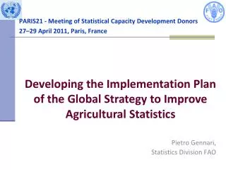 PARIS21 - Meeting of Statistical Capacity Development Donors 27–29 April 2011, Paris, France