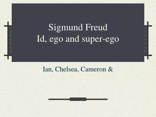 Sigmund Freud Id, ego and super-ego