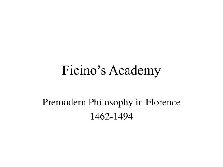 ficino s academy