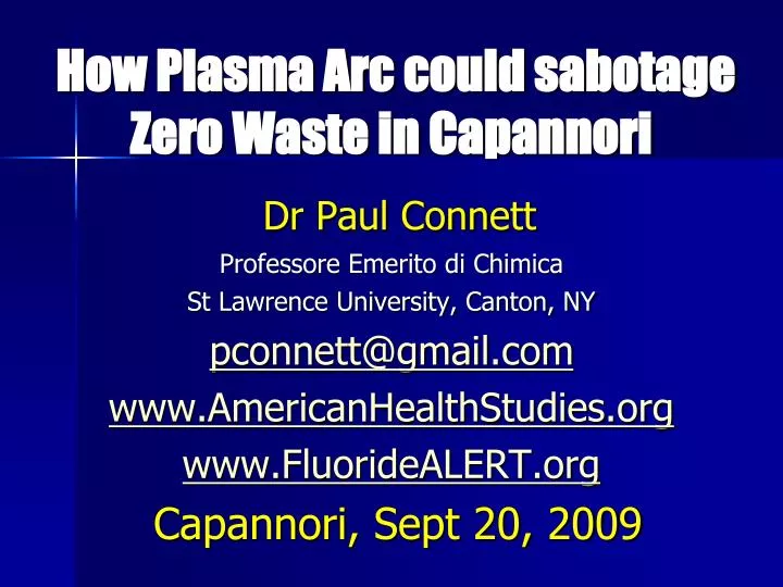 how plasma arc could sabotage zero waste in capannori