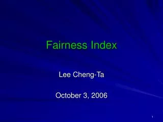 Fairness Index
