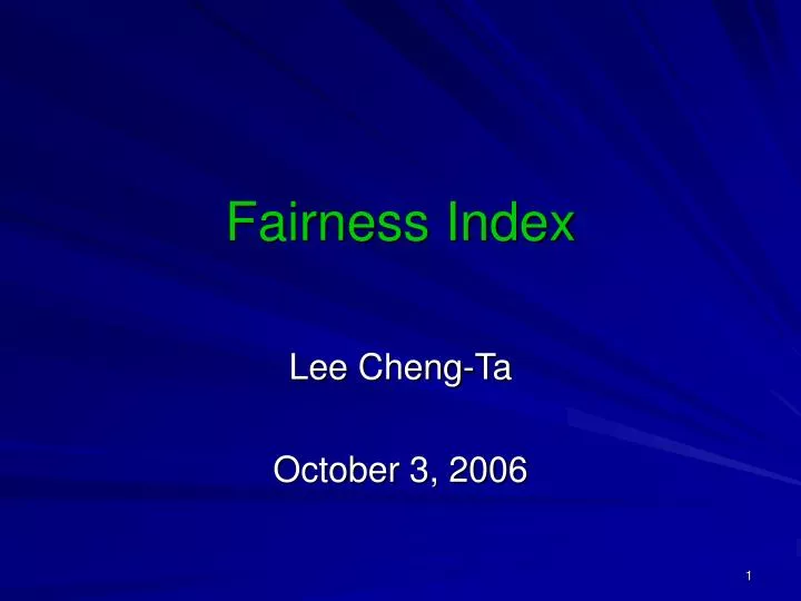 fairness index