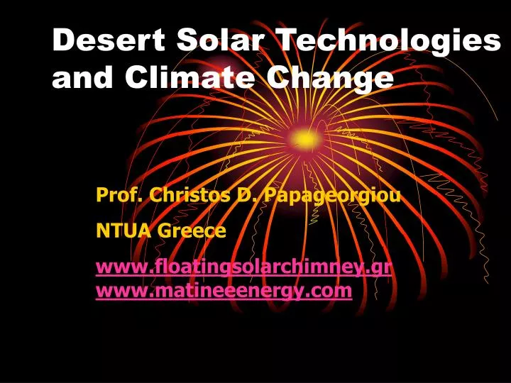 desert solar technologies and climate change