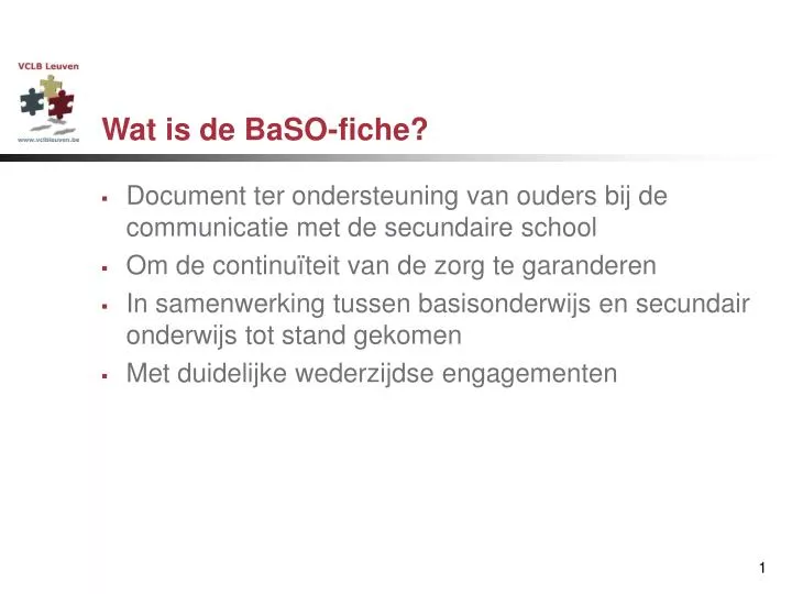 wat is de baso fiche