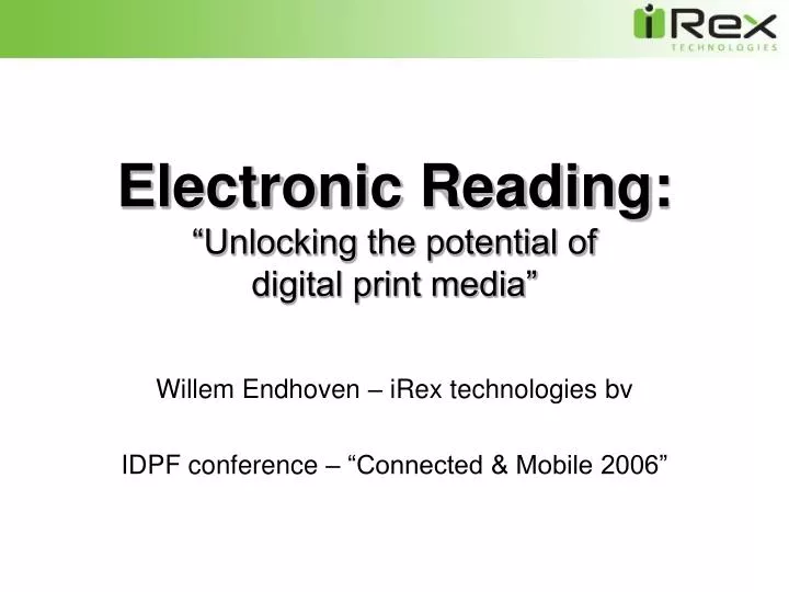 electronic reading unlocking the potential of digital print media