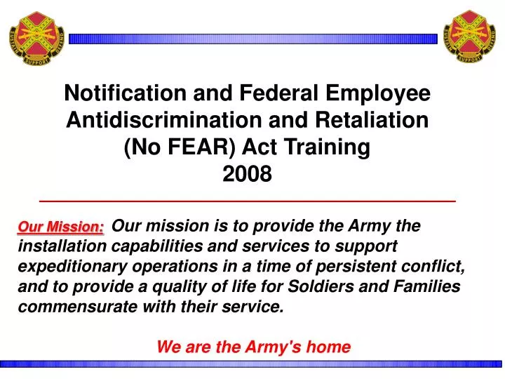 notification and federal employee antidiscrimination and retaliation no fear act training 2008