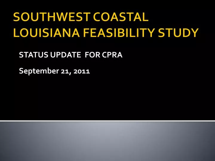 status update for cpra september 21 2011