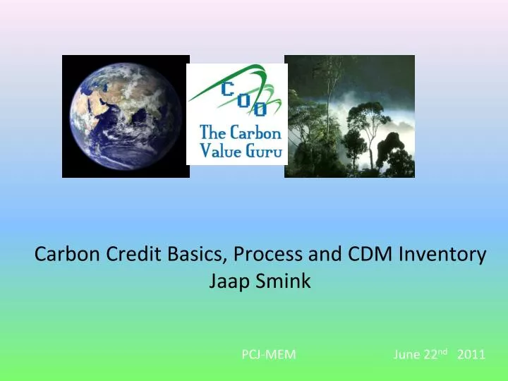 carbon credit basics process and cdm inventory jaap smink