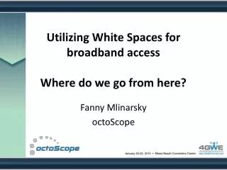 Utilizing White Spaces for broadband access Where do we go from here?