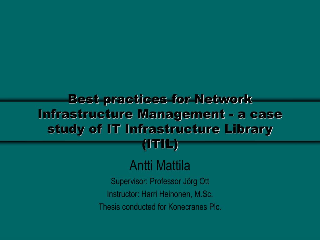 PPT - Best practices for Network Infrastructure Management - a case ...