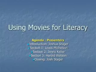 Using Movies for Literacy
