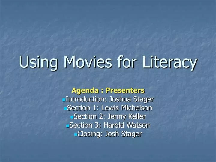 using movies for literacy