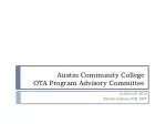 Austin Community College OTA Program Advisory Committee