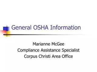 General OSHA Information