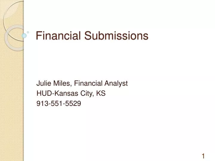 financial submissions
