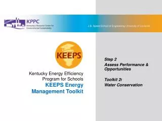 KEEPS Energy Management Toolkit Step 2: Assess Performance &amp; Opportunities Toolkit 2I: Water Conservation