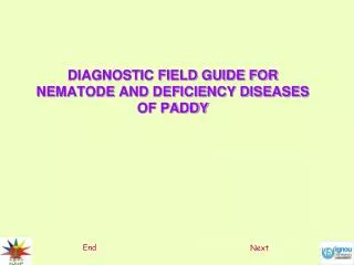 DIAGNOSTIC FIELD GUIDE FOR NEMATODE AND DEFICIENCY DISEASES OF PADDY