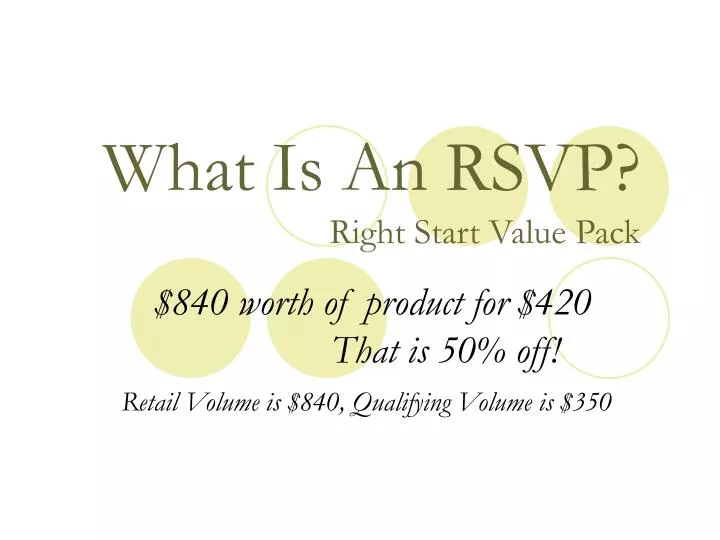 what is an rsvp right start value pack