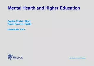 Mental Health and Higher Education