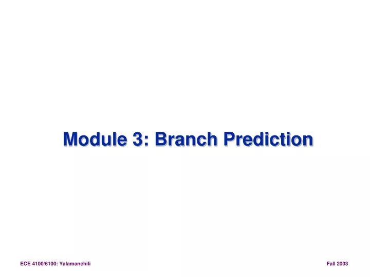 module 3 branch prediction