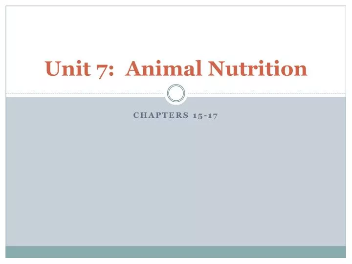 unit 7 animal nutrition