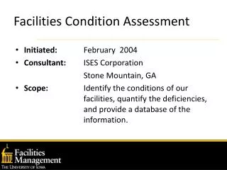 Facilities Condition Assessment