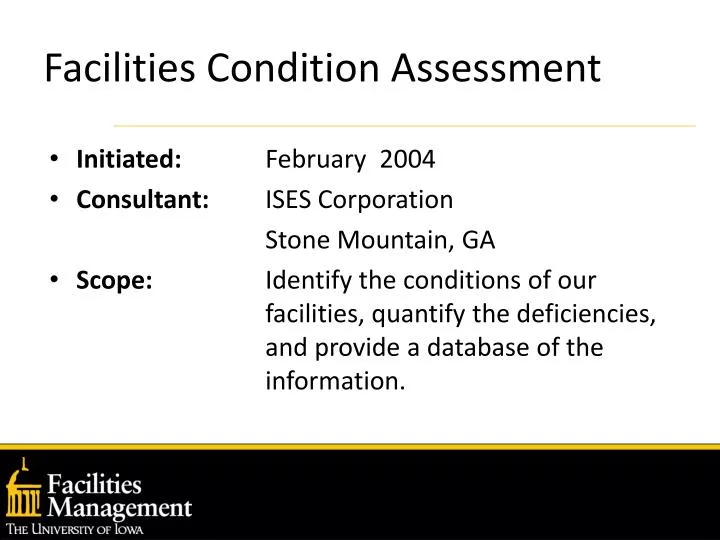 facilities condition assessment